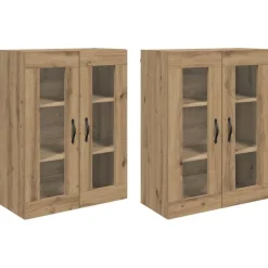 Armoires & Meubles De Rangement-vidaXL Cabinets muraux 2 pcs Chêne artisanal 69,5 x 34 x 90 cm chêne artisanal