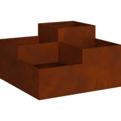 Pelouses & Jardins-vidaXL Cache-pot de jardin Rouillé 80 x 80 x 48 cm Acier patiné Acier résistant aux intempéries