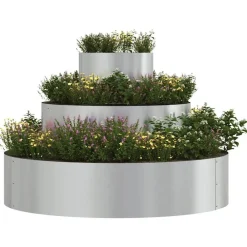 Pelouses & Jardins-vidaXL Cache-pot de jardin Argent 90 x 90 x 20 cm Acier galvanisé