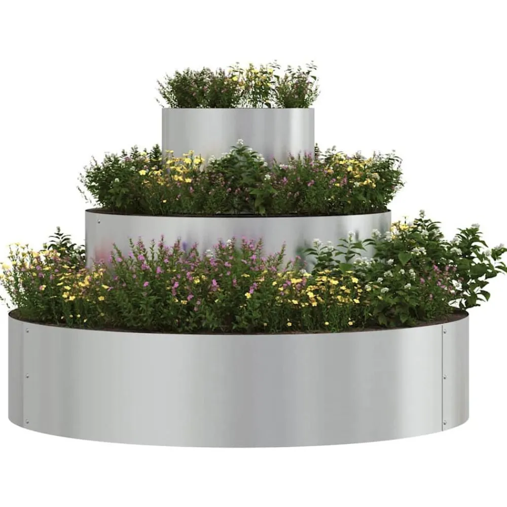 Pelouses & Jardins-vidaXL Cache-pot de jardin Argent 90 x 90 x 20 cm Acier galvanisé
