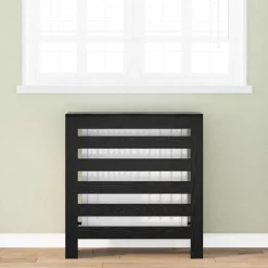 vidaXL Cache-Radiateur Chêne noir 78 x 20 x 82 cm Bois d'ingénierie