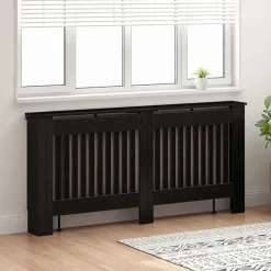 Accessoires Pour Appareils Électroménagers-vidaXL Cache-Radiateur Chêne noir 172 x 19 x 81,5 cm Bois d'ingénierie Ch&ecirc;ne noir