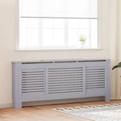 Accessoires Pour Appareils Électroménagers-vidaXL Cache-radiateur MDF 205 cm Gris