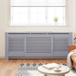 Accessoires Pour Appareils Électroménagers-vidaXL Cache-radiateur MDF 205 cm Gris