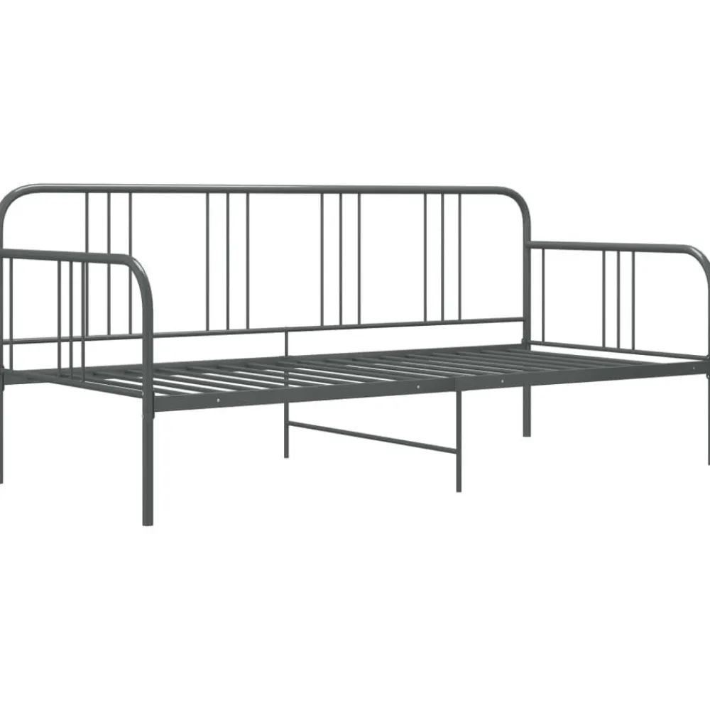 Lits & Accessoires-vidaXL Cadre de canapé-lit sans matelas métal 90x200 cm Gris