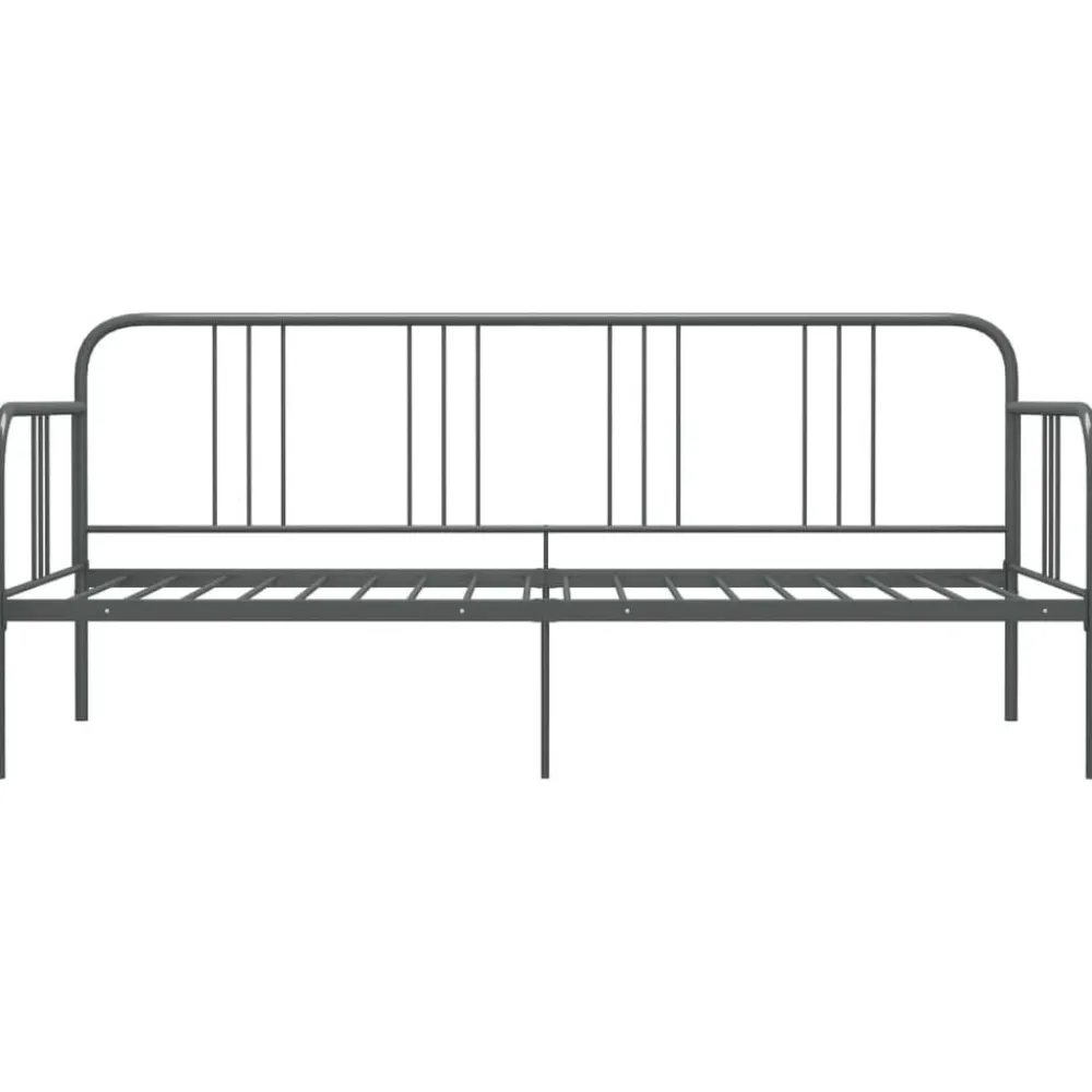 Lits & Accessoires-vidaXL Cadre de canapé-lit sans matelas métal 90x200 cm Gris