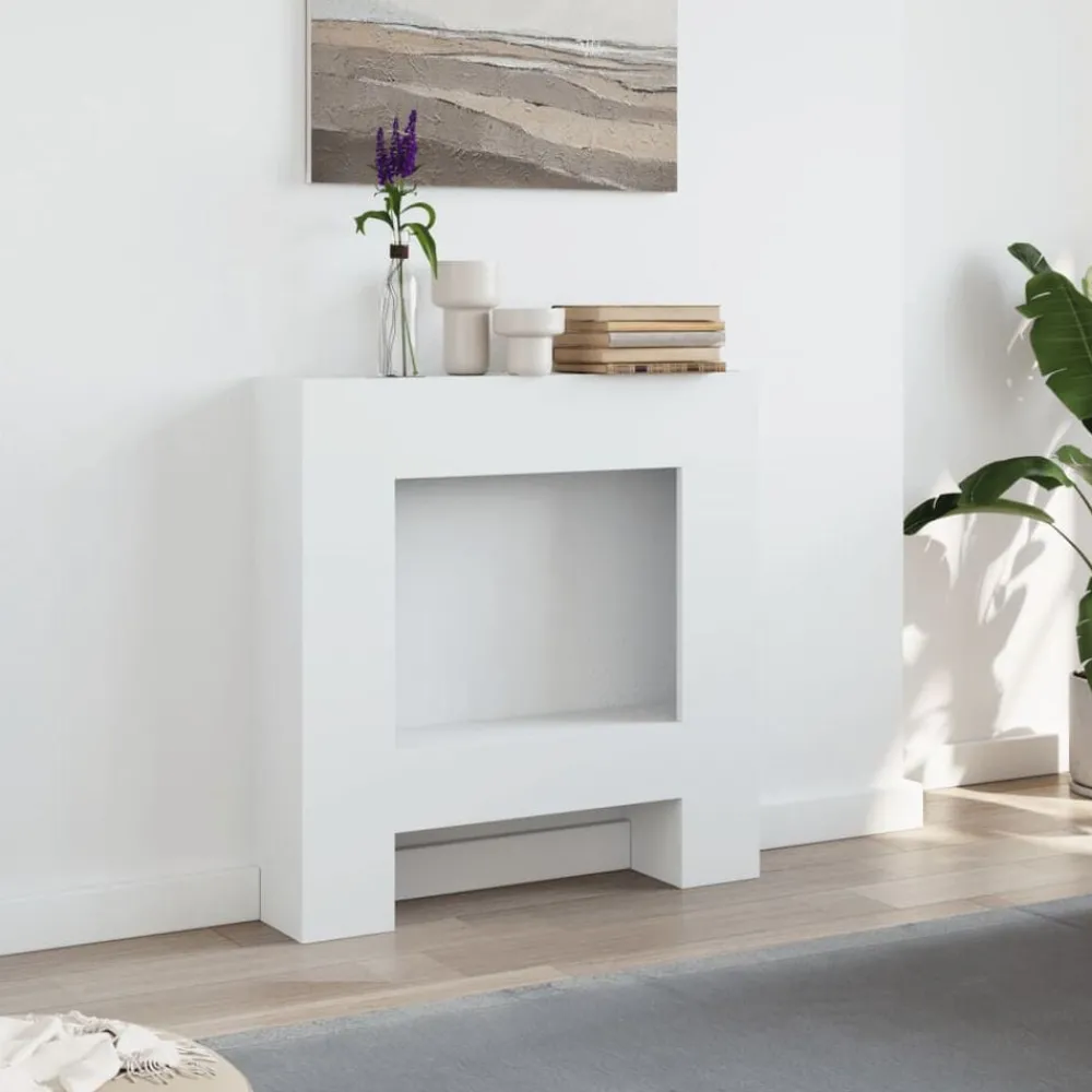 Accessoires Pour Cheminées & Poêles À Bois-vidaXL Cadre de cheminée 81x18x82 cm bois d'ingénierie Blanc