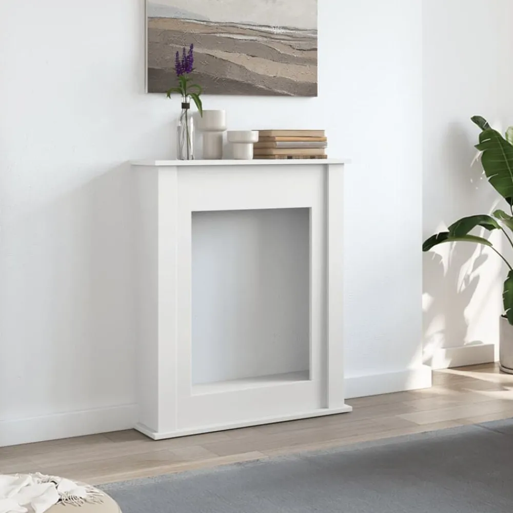 Accessoires Pour Cheminées & Poêles À Bois-vidaXL Cadre de cheminée 75x20x87,5 cm bois d'ingénierie Blanc