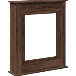vidaXL Cadre de cheminée chêne marron 75x20x87,5 cm bois d'ingénierie
