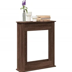 vidaXL Cadre de cheminée chêne marron 75x20x87,5 cm bois d'ingénierie