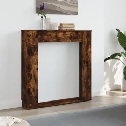 vidaXL Cadre de cheminée chêne fumé 100x20x100 cm bois d'ingénierie