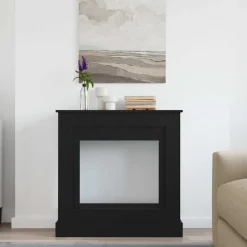 vidaXL Cadre de cheminée chêne noir 90x30x90 cm bois d'ingénierie