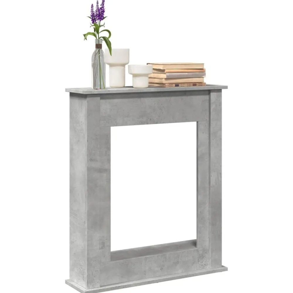 Accessoires Pour Cheminées & Poêles À Bois-vidaXL Cadre de cheminée 75x20x87,5 cm bois d'ingénierie Gris béton