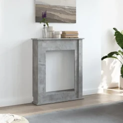 Accessoires Pour Cheminées & Poêles À Bois-vidaXL Cadre de cheminée 75x20x87,5 cm bois d'ingénierie Gris béton