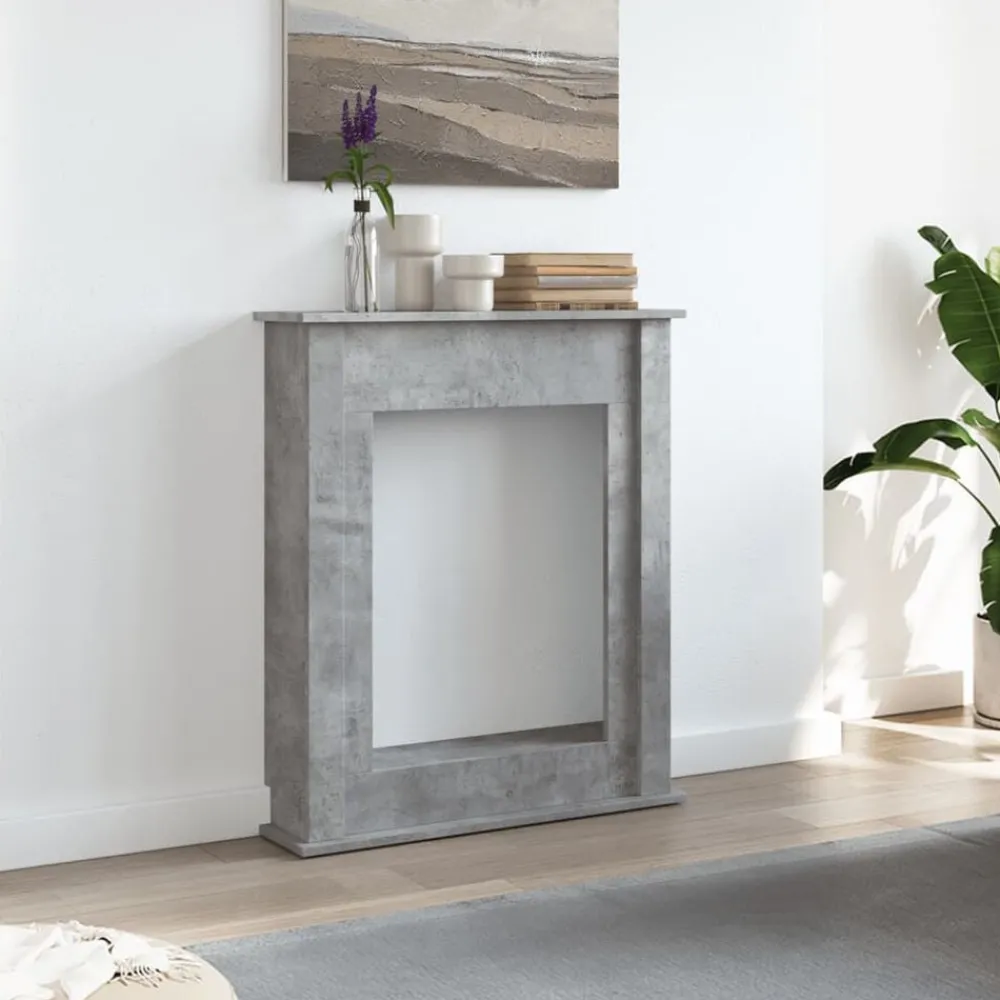 Accessoires Pour Cheminées & Poêles À Bois-vidaXL Cadre de cheminée 75x20x87,5 cm bois d'ingénierie Gris béton