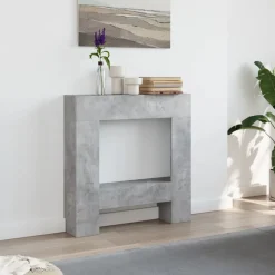 Accessoires Pour Cheminées & Poêles À Bois-vidaXL Cadre de cheminée 81x18x82 cm bois d'ingénierie Gris béton