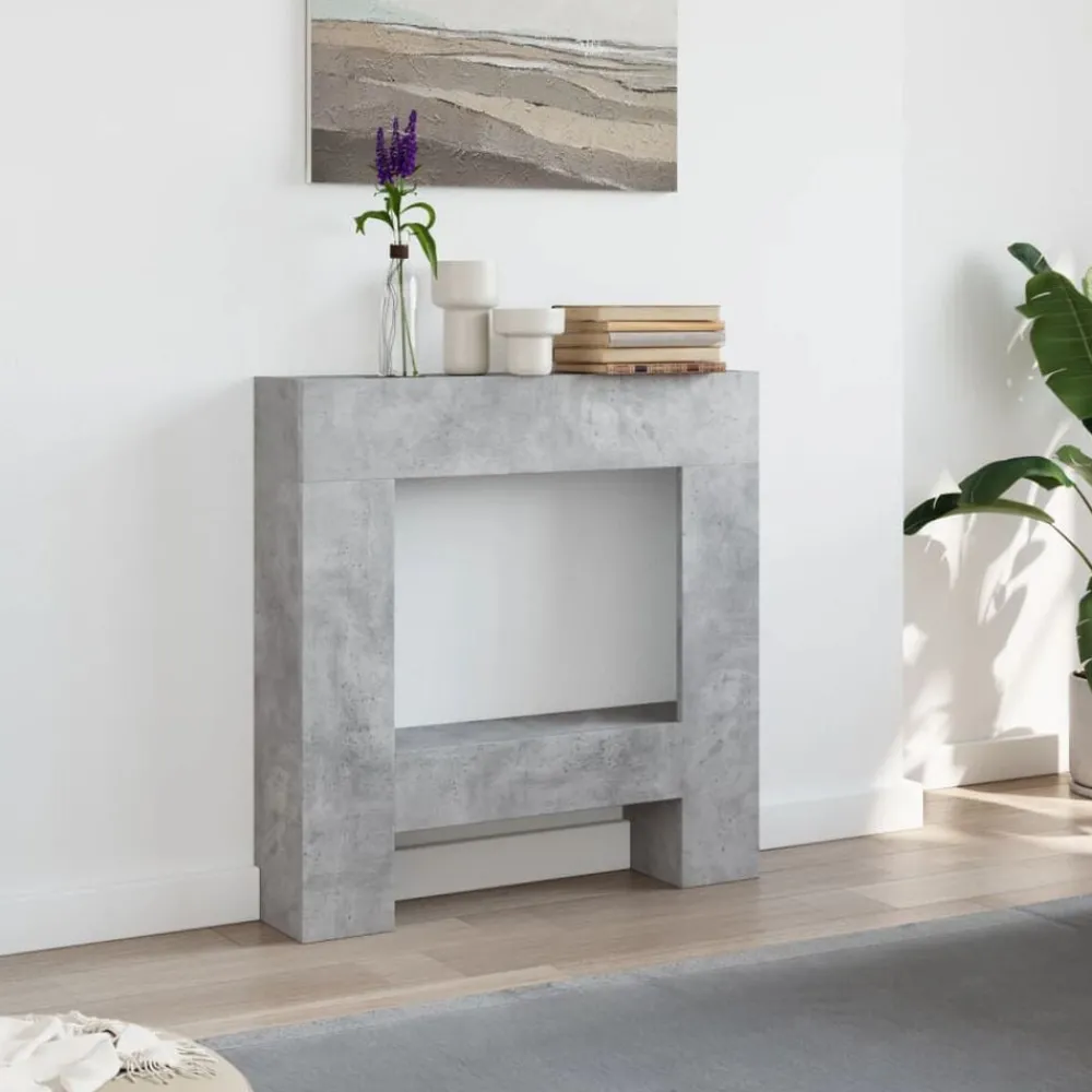 Accessoires Pour Cheminées & Poêles À Bois-vidaXL Cadre de cheminée 81x18x82 cm bois d'ingénierie Gris béton