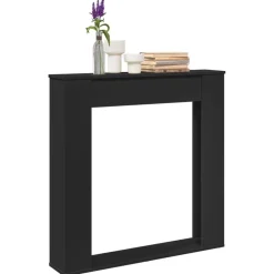 Accessoires Pour Cheminées & Poêles À Bois-vidaXL Cadre de cheminée 100x20x100 cm bois d'ingénierie Noir