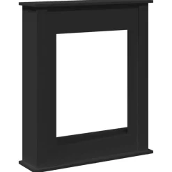 Accessoires Pour Cheminées & Poêles À Bois-vidaXL Cadre de cheminée 75x20x87,5 cm bois d'ingénierie Noir