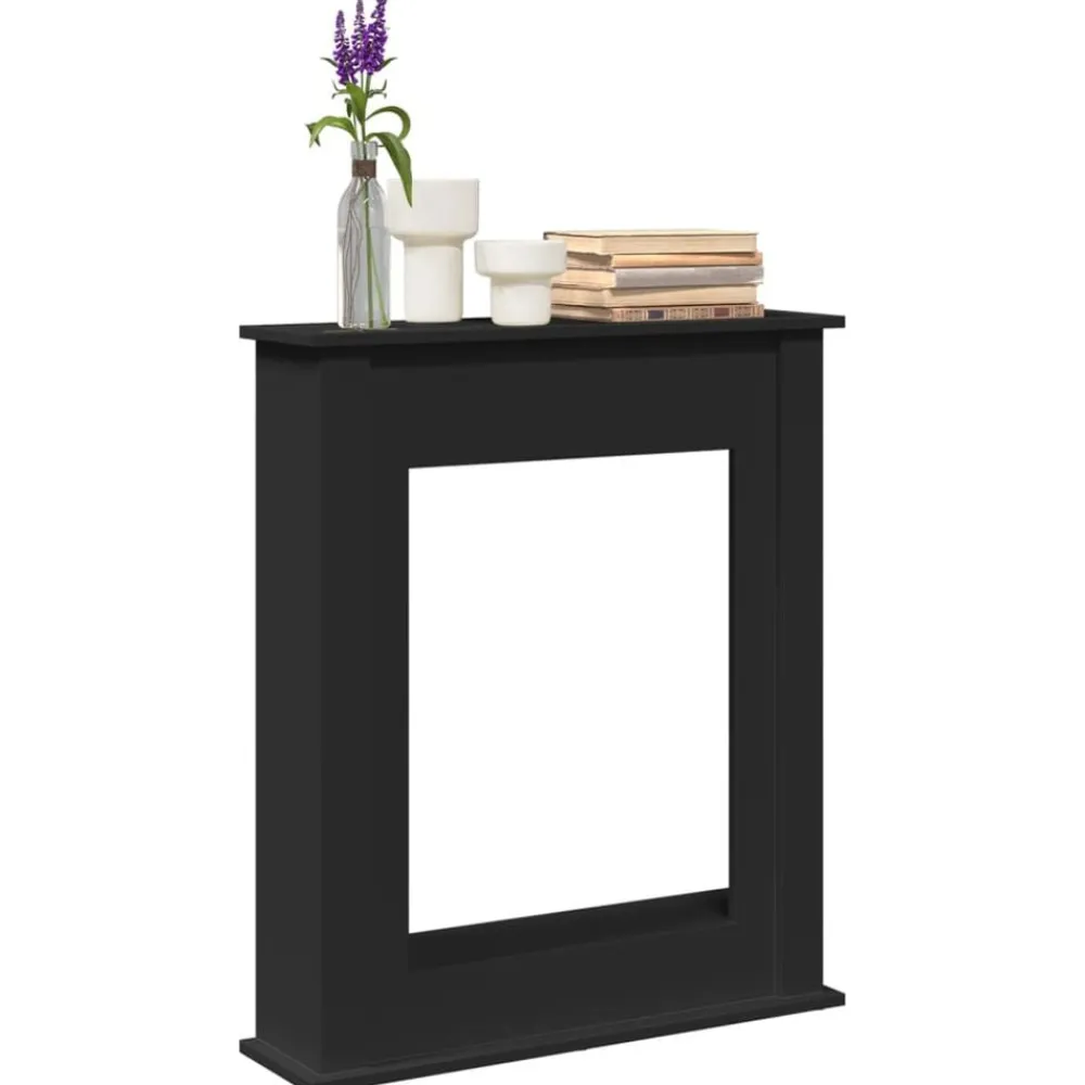 Accessoires Pour Cheminées & Poêles À Bois-vidaXL Cadre de cheminée 75x20x87,5 cm bois d'ingénierie Noir