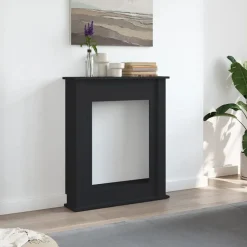 Accessoires Pour Cheminées & Poêles À Bois-vidaXL Cadre de cheminée 75x20x87,5 cm bois d'ingénierie Noir