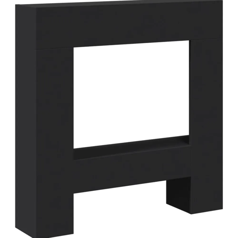 Accessoires Pour Cheminées & Poêles À Bois-vidaXL Cadre de cheminée 81x18x82 cm bois d'ingénierie Noir