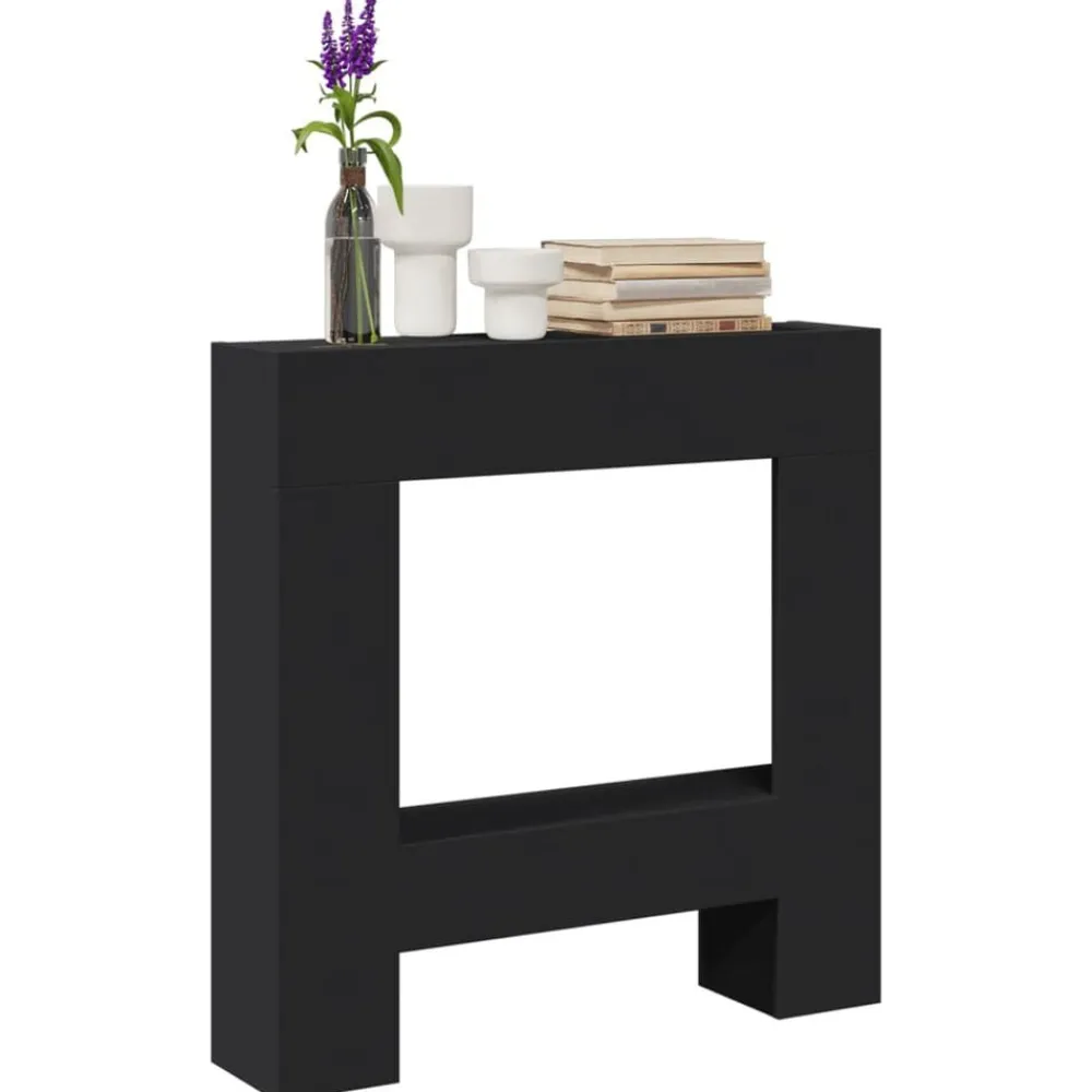 Accessoires Pour Cheminées & Poêles À Bois-vidaXL Cadre de cheminée 81x18x82 cm bois d'ingénierie Noir