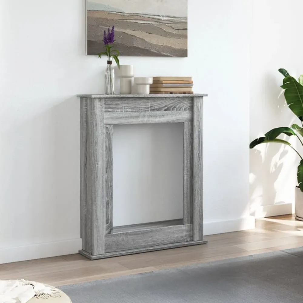 Accessoires Pour Cheminées & Poêles À Bois-vidaXL Cadre de cheminée 75x20x87,5 cm bois d'ingénierie Sonoma gris