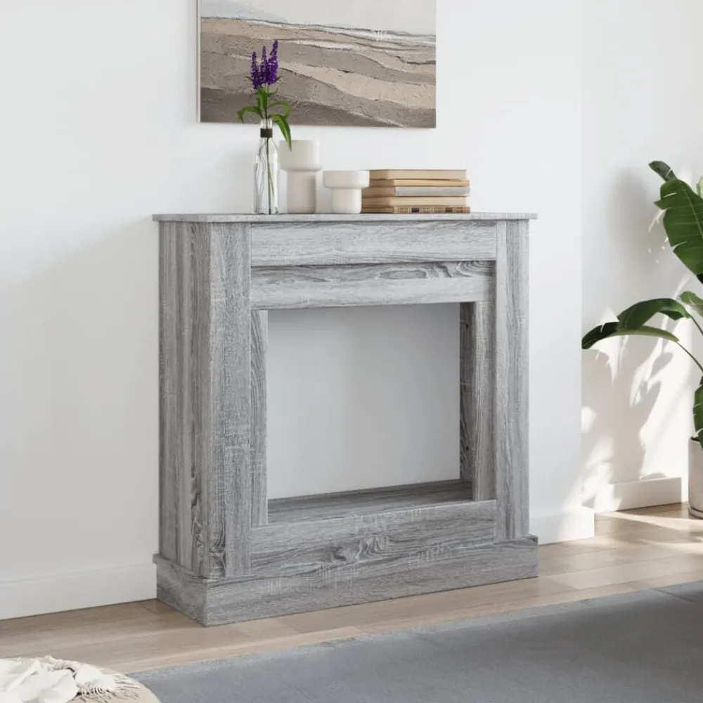 Accessoires Pour Cheminées & Poêles À Bois-vidaXL Cadre de cheminée 90x30x90 cm bois d'ingénierie Sonoma gris