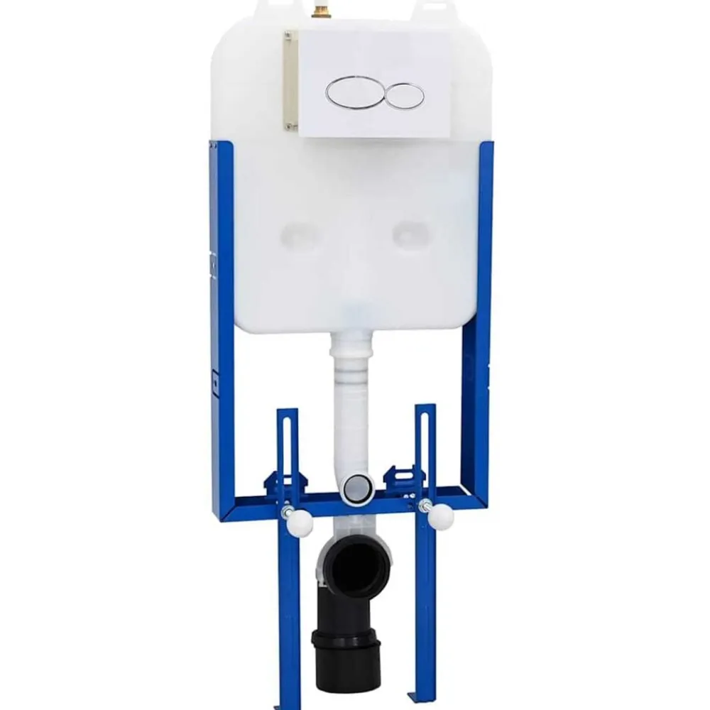 vidaXL Cadre de Cistern avec stockage Blanc 50 x 8 x 131 cm Acier