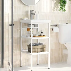Armoires & Meubles De Rangement-vidaXL Cadre de lavabo de salle de bain 40x38x83 cm Fer Blanc