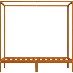 Lits & Accessoires-vidaXL Cadre de lit à baldaquin sans matelas bois massif 90x200 cm marron miel