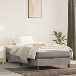 Lits & Accessoires-vidaXL Cadre de lit à lattes 80x200 cm velours Gris clair