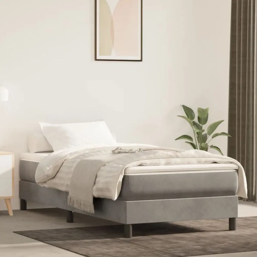 Lits & Accessoires-vidaXL Cadre de lit à lattes 80x200 cm velours Gris clair