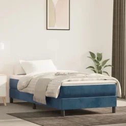 Lits & Accessoires-vidaXL Cadre de lit à lattes 80x200 cm velours Bleu foncé