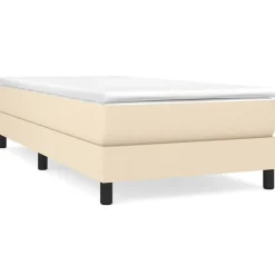 vidaXL Cadre de lit à lattes crème 80x200 cm tissu