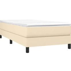 vidaXL Cadre de lit à lattes crème 80x200 cm tissu