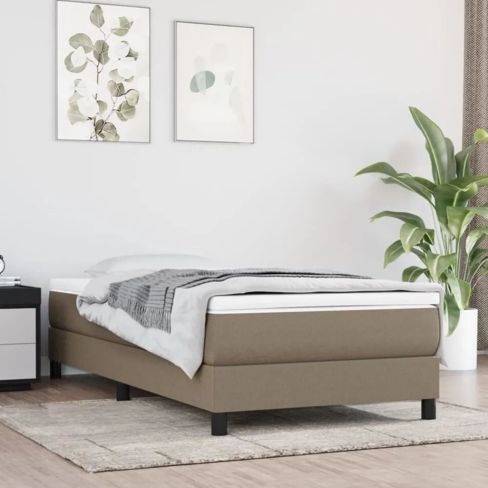 Lits & Accessoires-vidaXL Cadre de lit à lattes 80x200 cm tissu Taupe