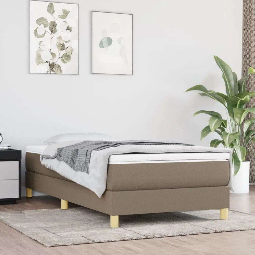 Lits & Accessoires-vidaXL Cadre de lit à lattes 80x200 cm tissu Taupe