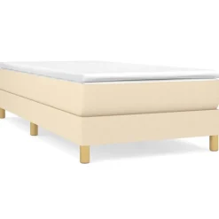 vidaXL Cadre de lit à lattes crème 80x200 cm tissu