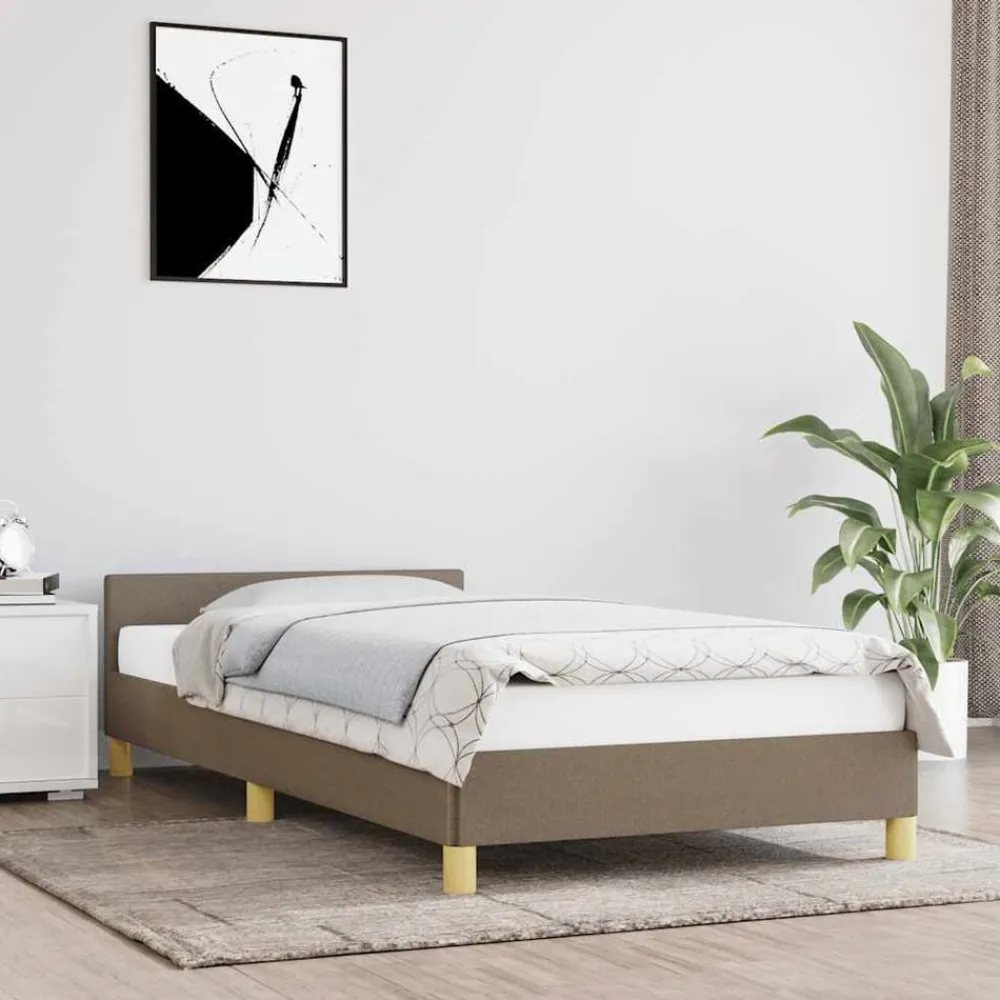 Lits & Accessoires-vidaXL Cadre de lit avec tête de lit sans matelas 80x200cm tissu Taupe
