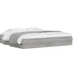 Lits & Accessoires-vidaXL Cadre de lit avec tiroirs sans matelas 200x200 cm Sonoma gris