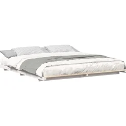 vidaXL Cadre de lit 200 x 200 cm Pin massif