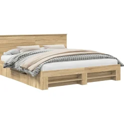 Ensembles De Meubles-vidaXL Cadre de lit Chêne Sonoma 200 x 200 cm Bois d'ingénierie Ch&ecirc;ne sonoma