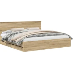 Ensembles De Meubles-vidaXL Cadre de lit Chêne Sonoma 200 x 200 cm Bois Ingénierie Ch&ecirc;ne sonoma