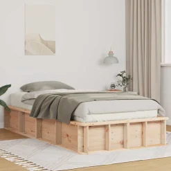 Lits & Accessoires-vidaXL Cadre de lit Cire marron 75 x 190 cm Bois de pin massif Naturel
