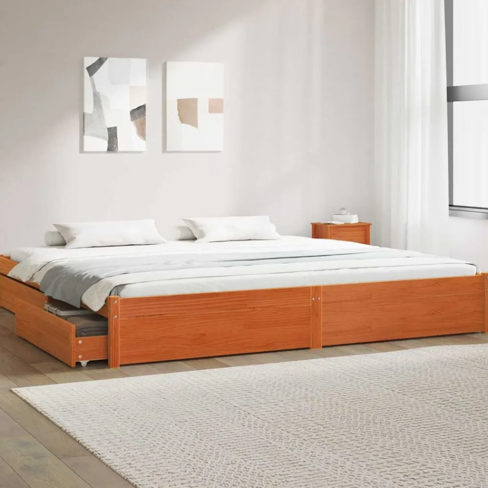 vidaXL Cadre de lit 180 x 200 cm Bois de Pin Massif