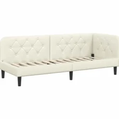 vidaXL Cadre de lit d'angle Crème 80 x 200 cm Velours