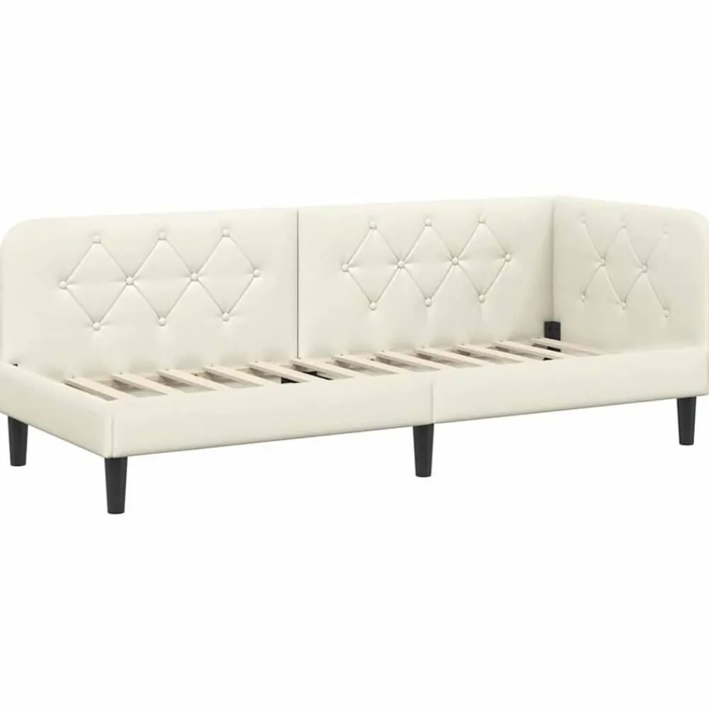 vidaXL Cadre de lit d'angle Crème 80 x 200 cm Velours