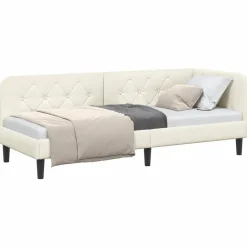 vidaXL Cadre de lit d'angle Crème 80 x 200 cm Velours